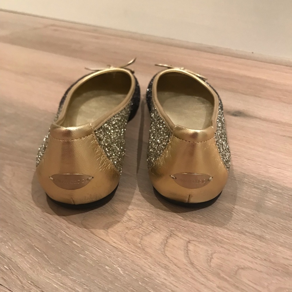 Jimmy Choo gold black and glitter flats - Picture 2 of 7